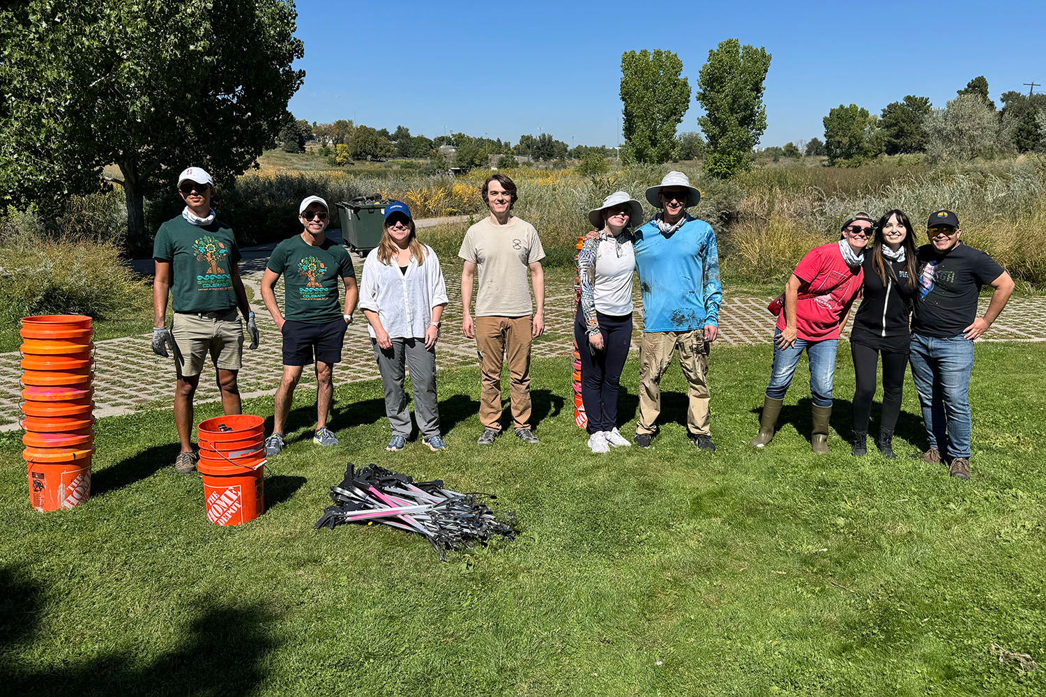 Volunteers at Polar Planet cleanup in Barnum Park